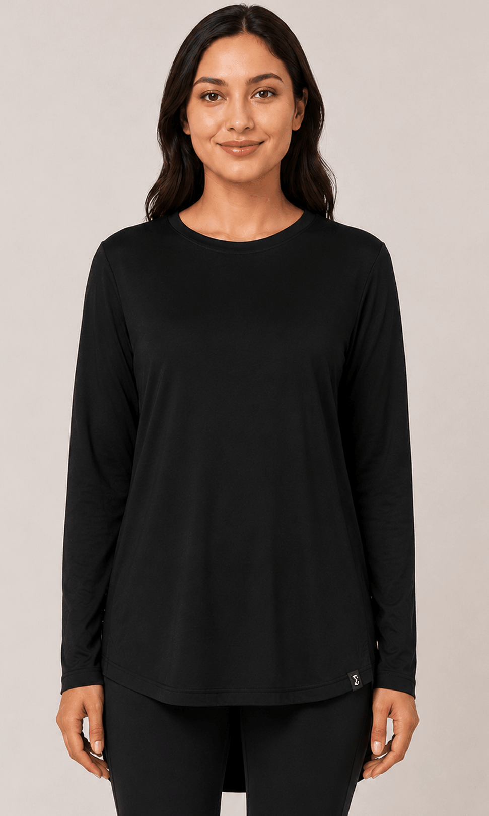 Black Extra Comfort Long Sleeve Top - Sigma Fit