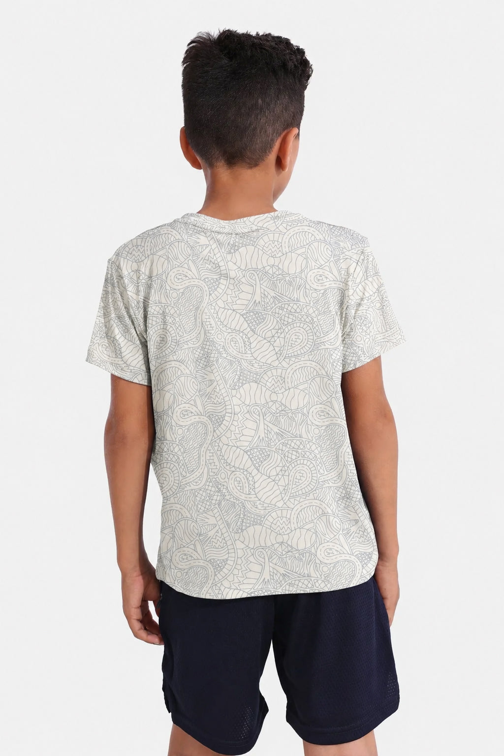 Kids White Forest Hunt T-Shirt - Back - Sigma Fit