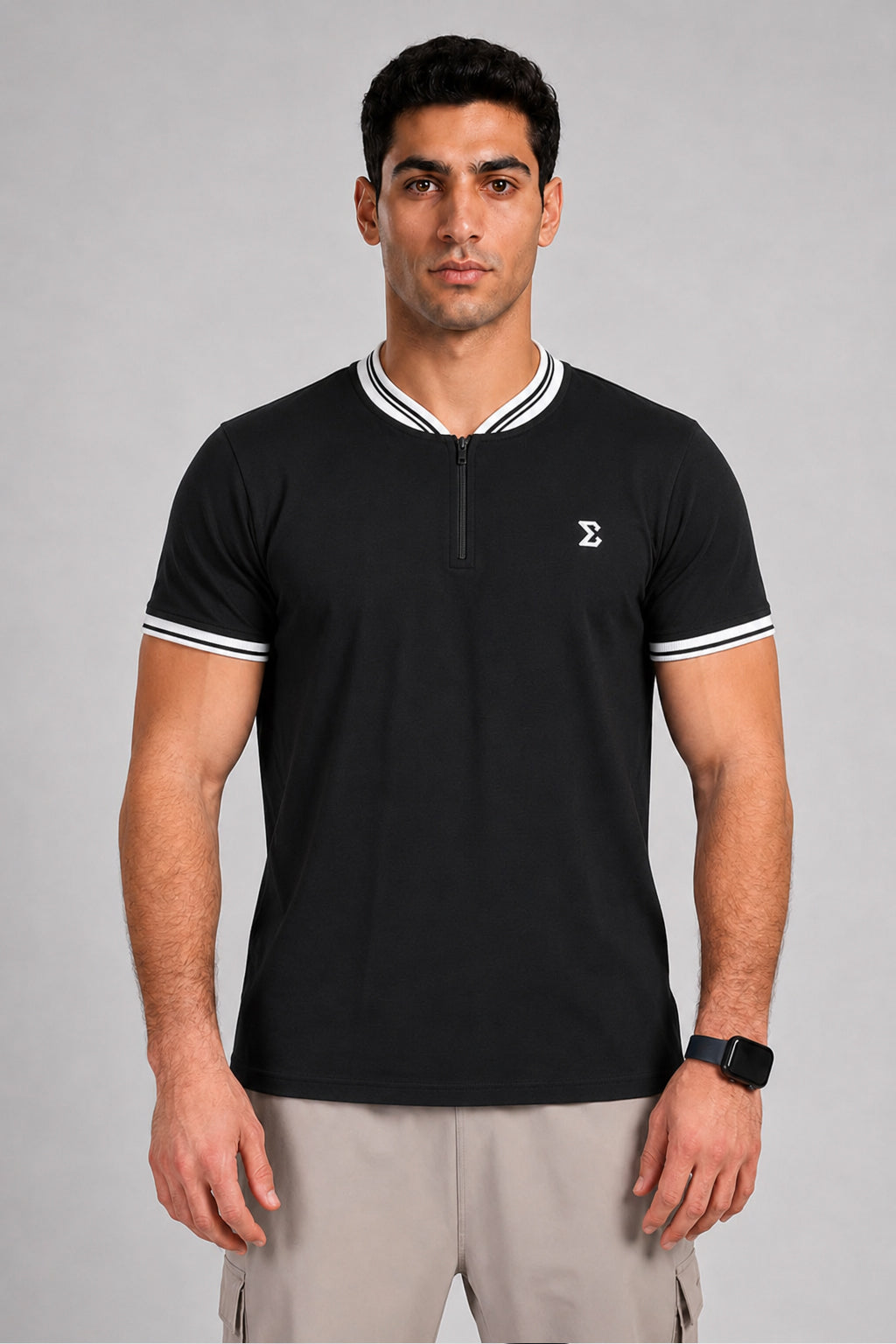 Black Z Polo T-Shirt - Front - Sigma Fit