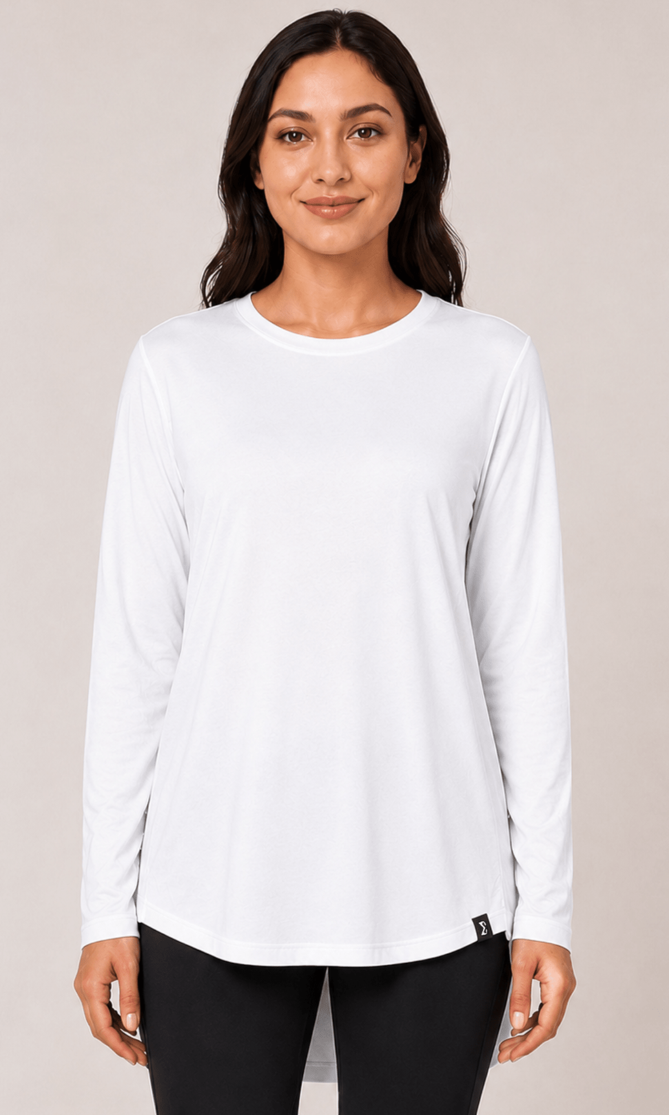 White Extra Comfort Long Sleeve Top - Sigma Fit