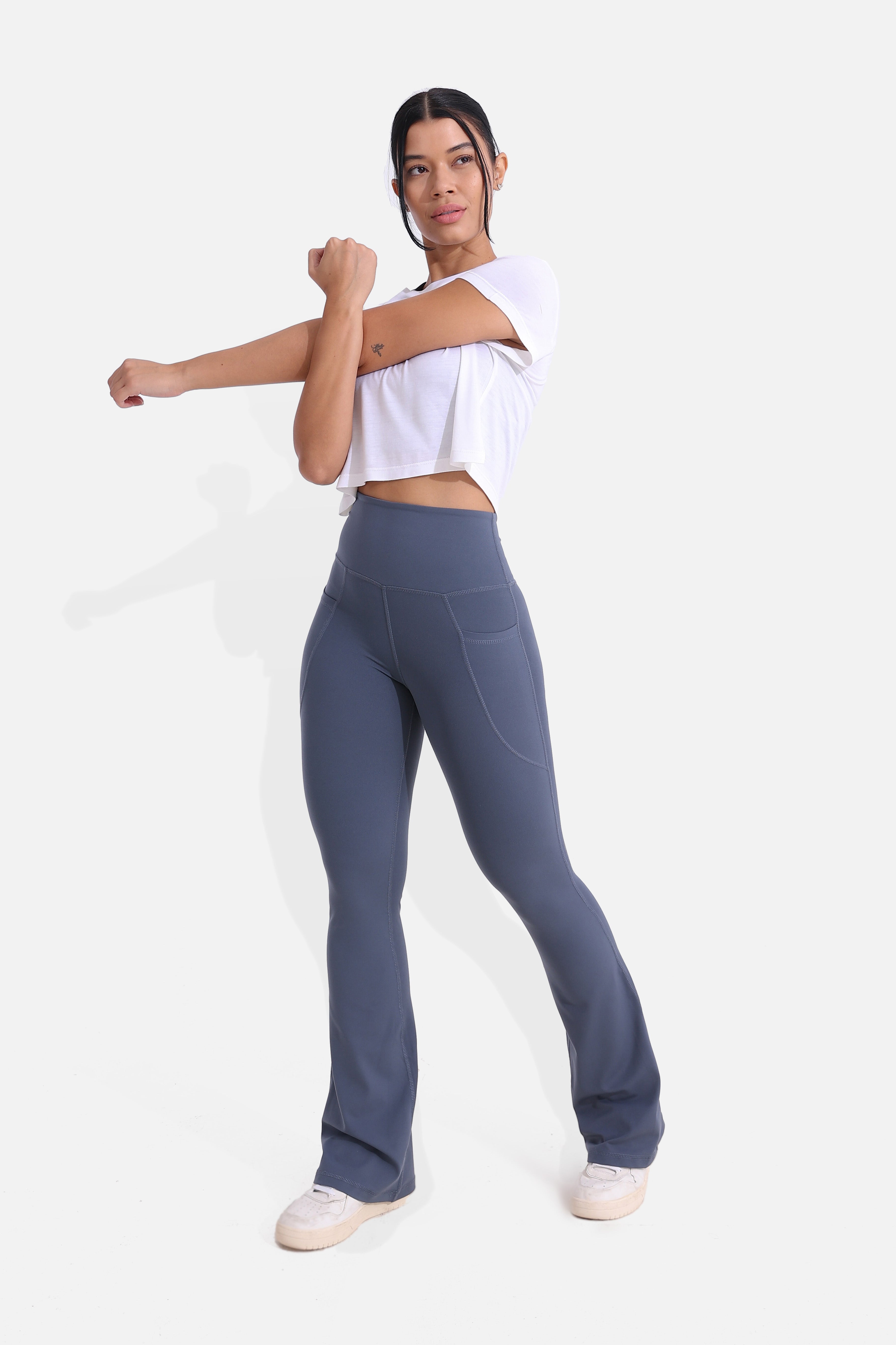 Gray Yoga Flare Pants