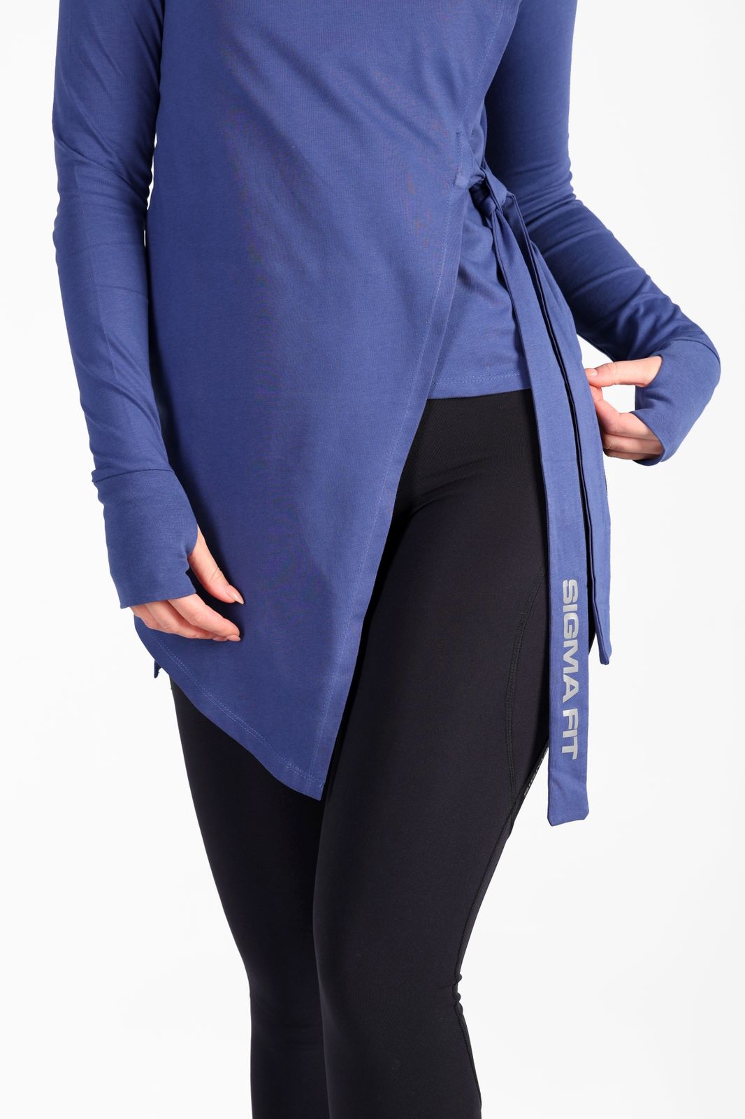 Abstract Knotted LS Tee Deep Cobalt - Sigma Fit