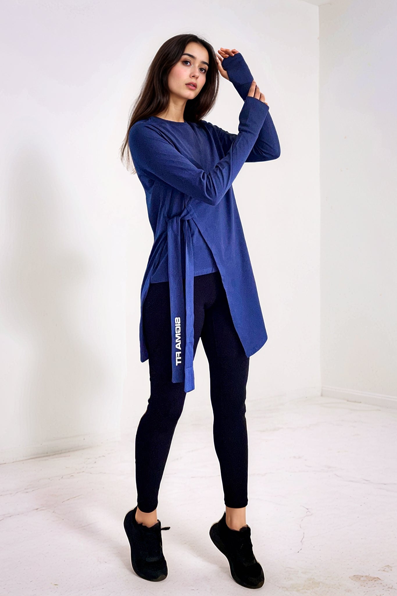 Abstract Knotted LS Tee Deep Cobalt - Sigma Fit