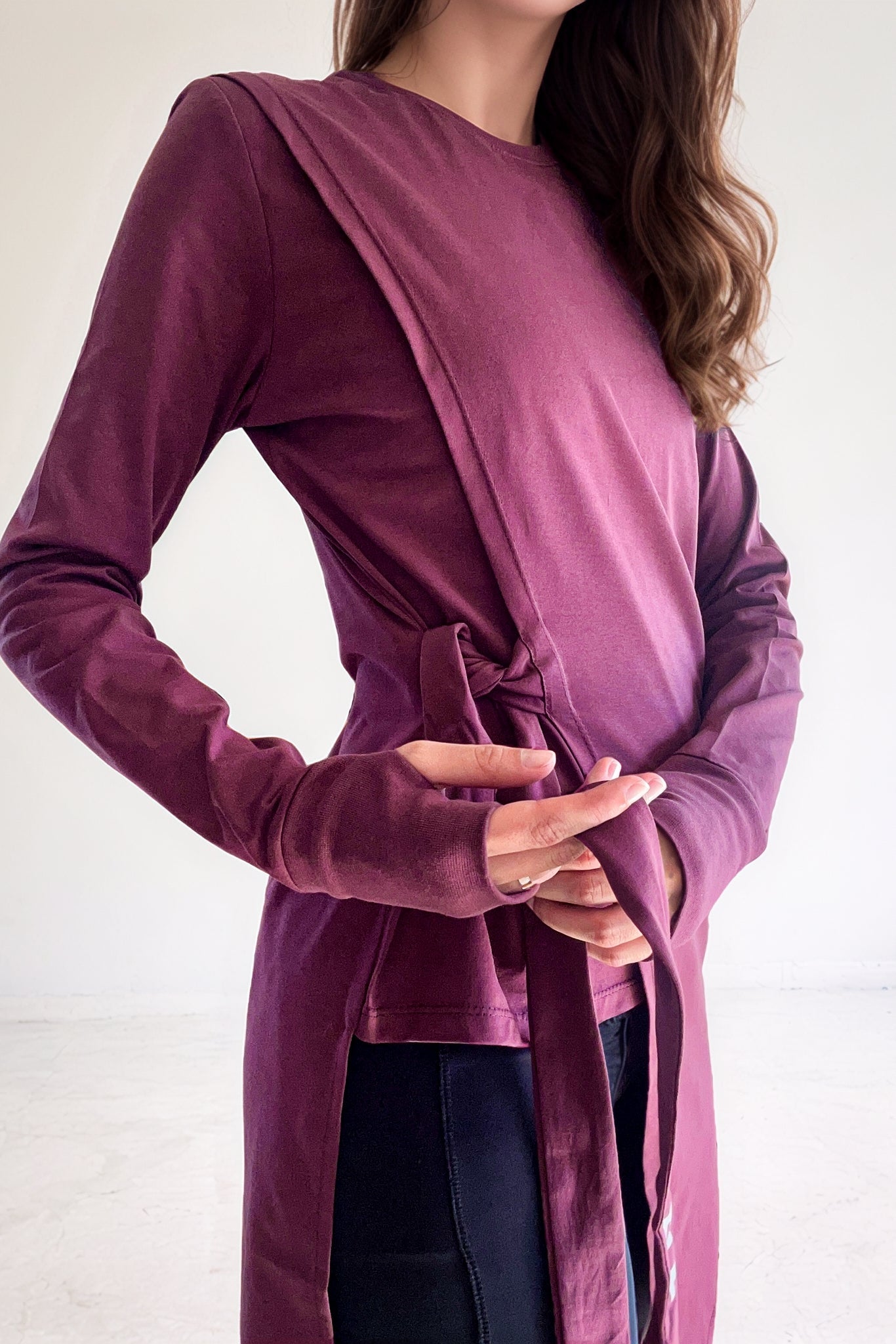 Abstract Knotted LS Tee Fig - Sigma Fit