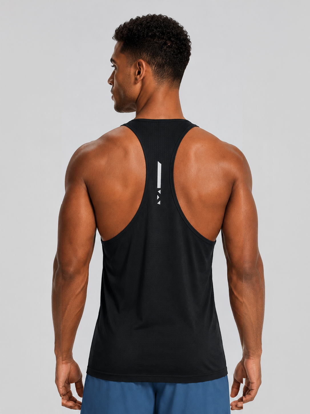 Black Form Tank Top back view - Sigma Fit