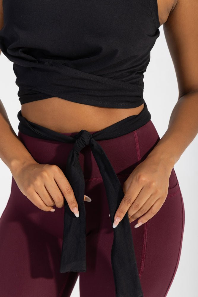Black Knotted Tank Top - Sigma Fit
