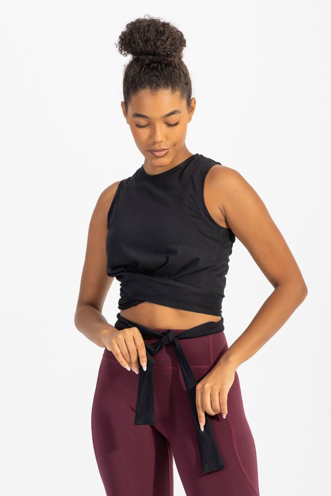 Black Knotted Tank Top - Sigma Fit
