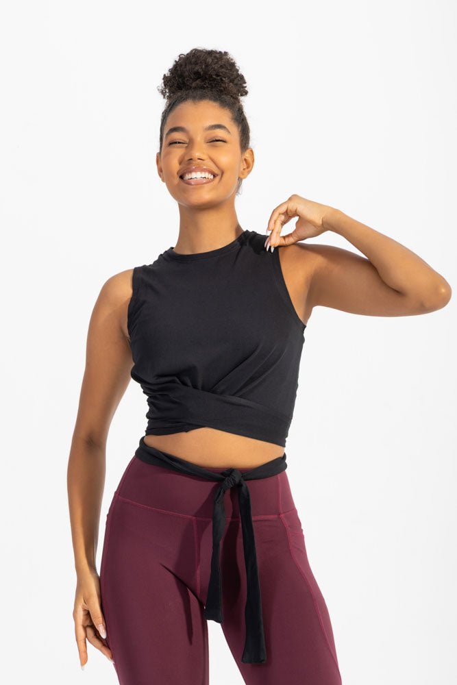 Black Knotted Tank Top - Sigma Fit