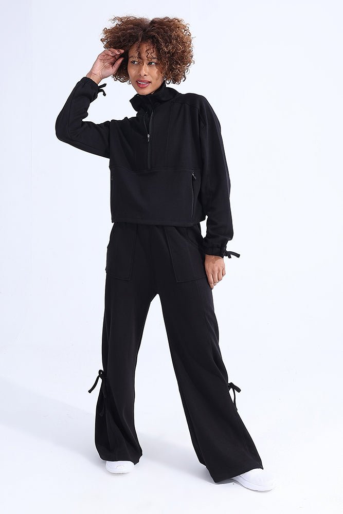 Black Modal Zip Sweatshirt - Sigma Fit