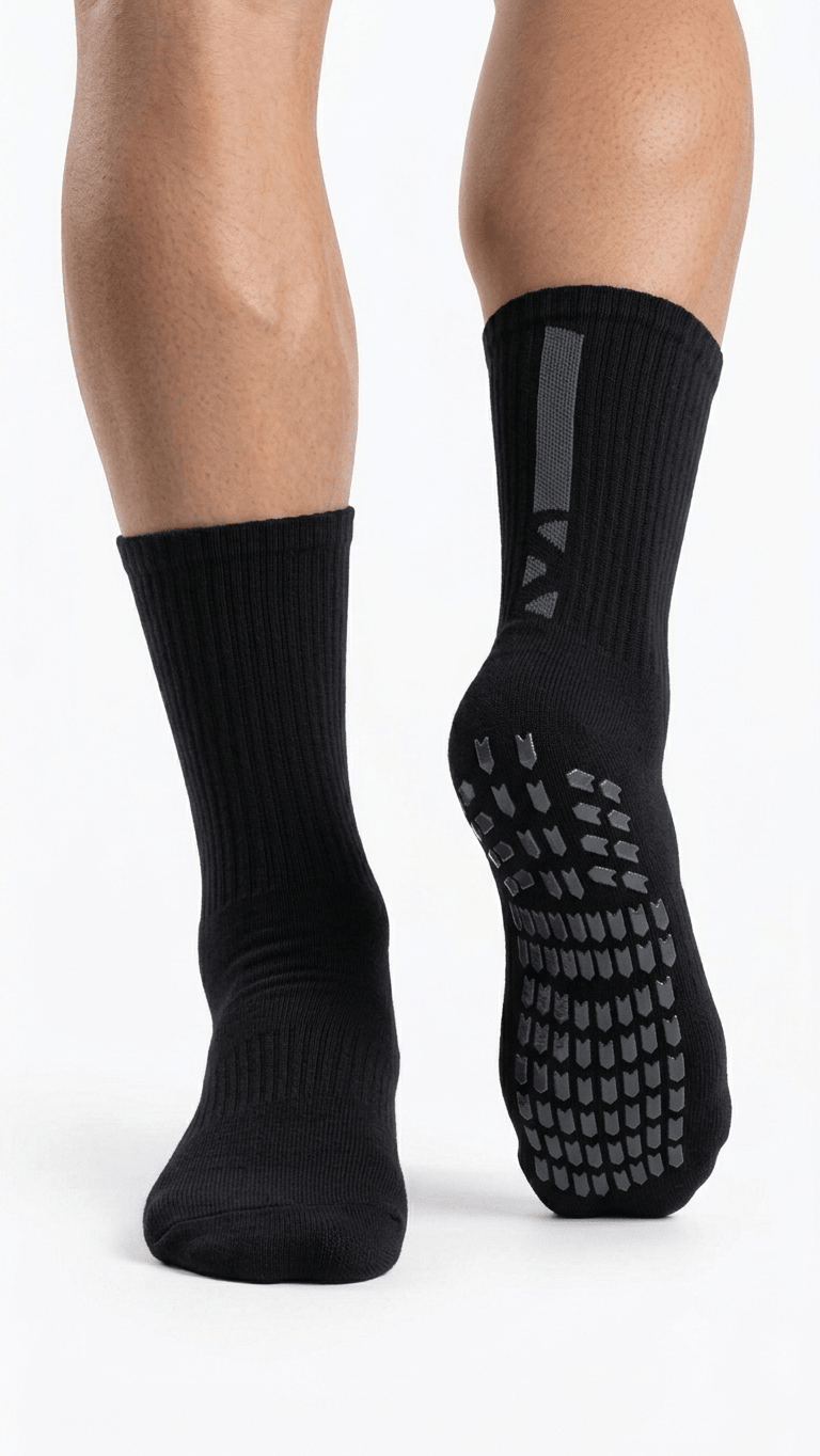 Silicone Crew Socks - Black (Pack of 3 Pairs) - Sigma Fit