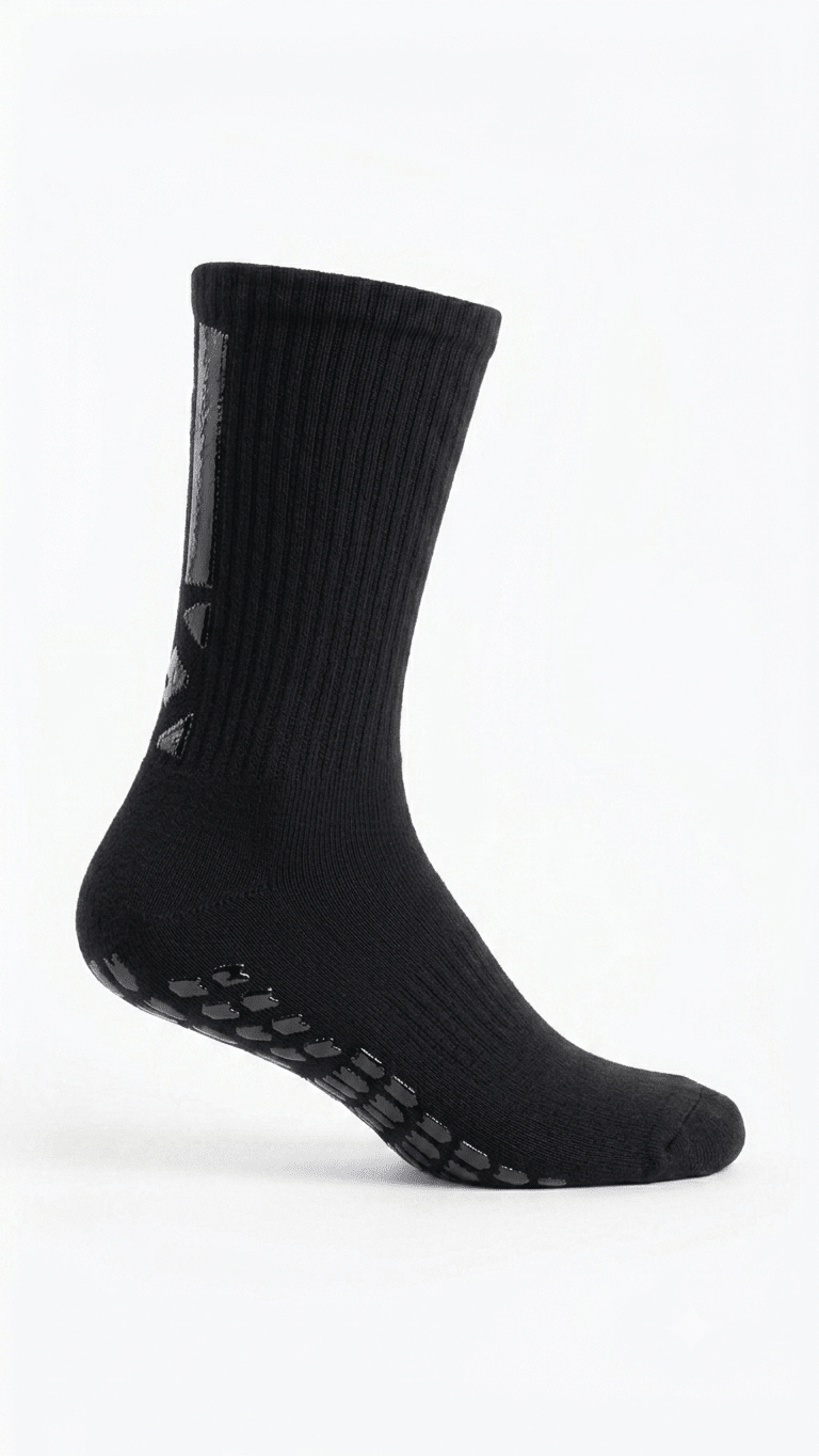 Black Silicone Crew Socks - Sigma Fit