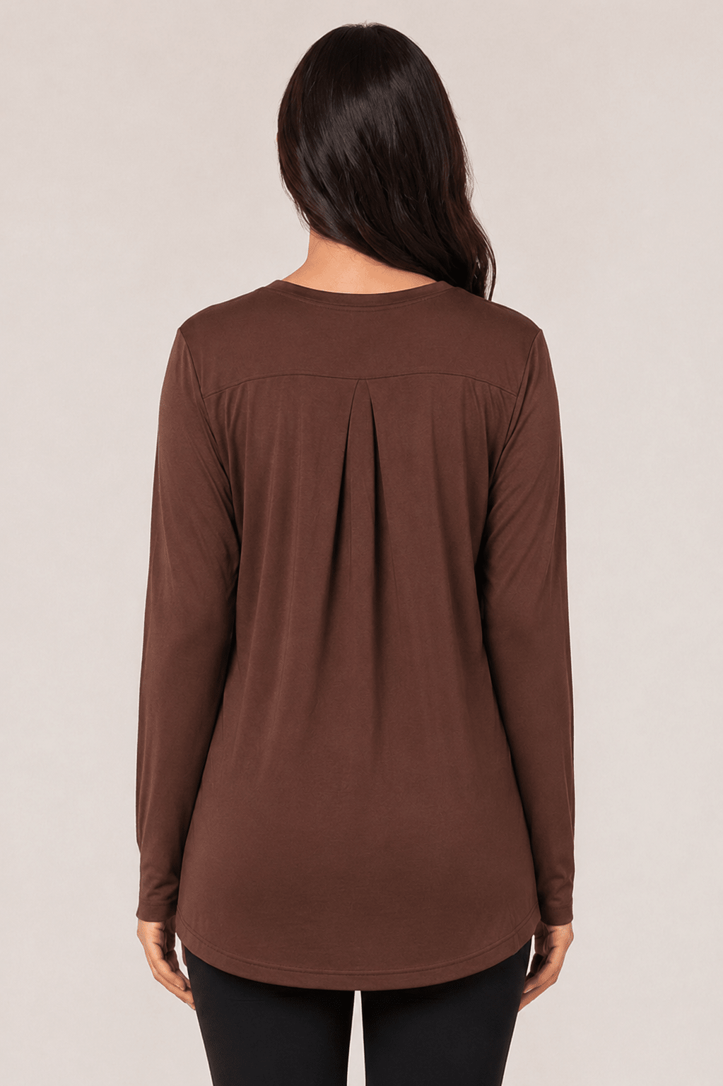 Brown Extra Comfort Long Sleeve Top - Sigma Fit