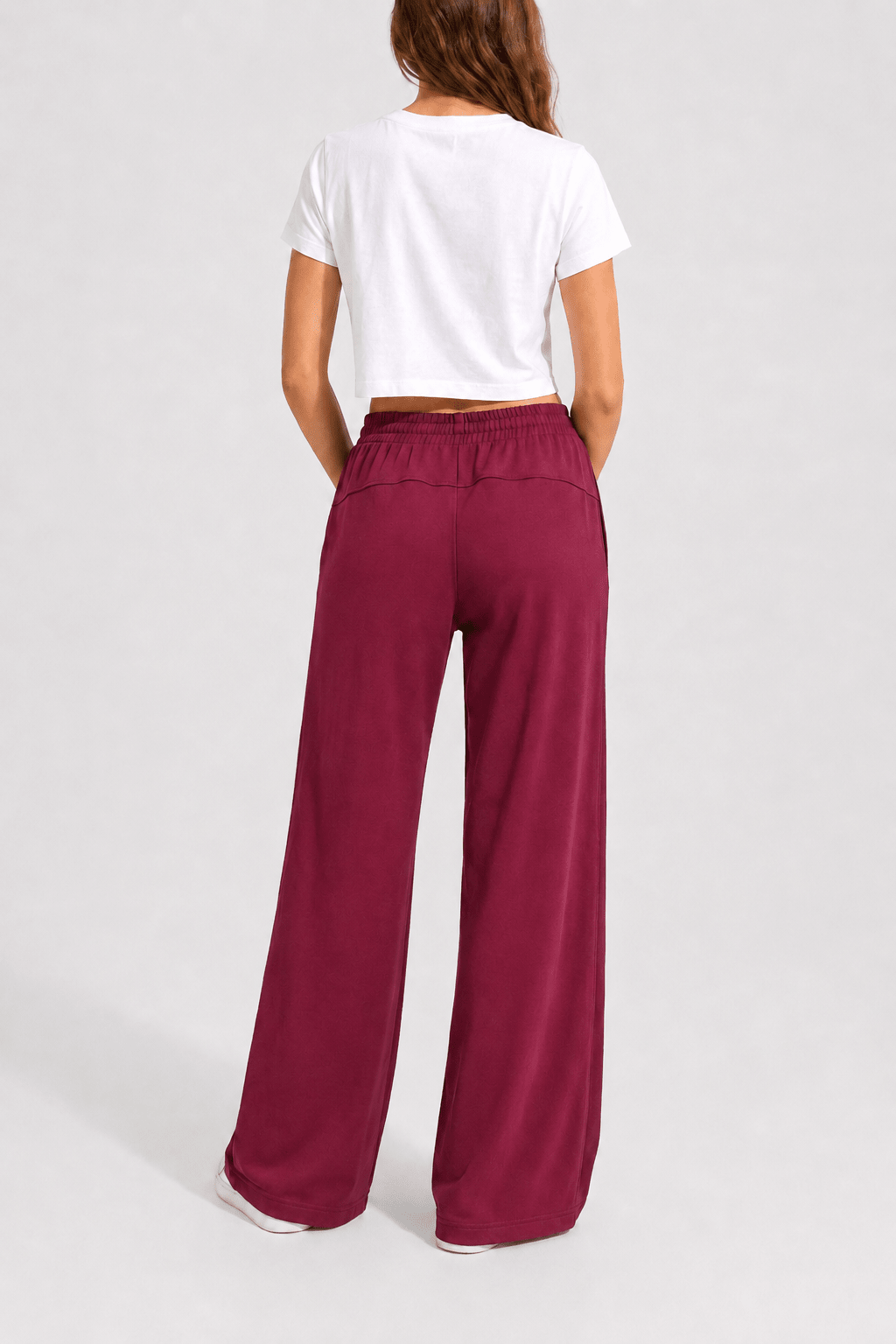Burgundy Modal Wide Leg Pants - Sigma Fit