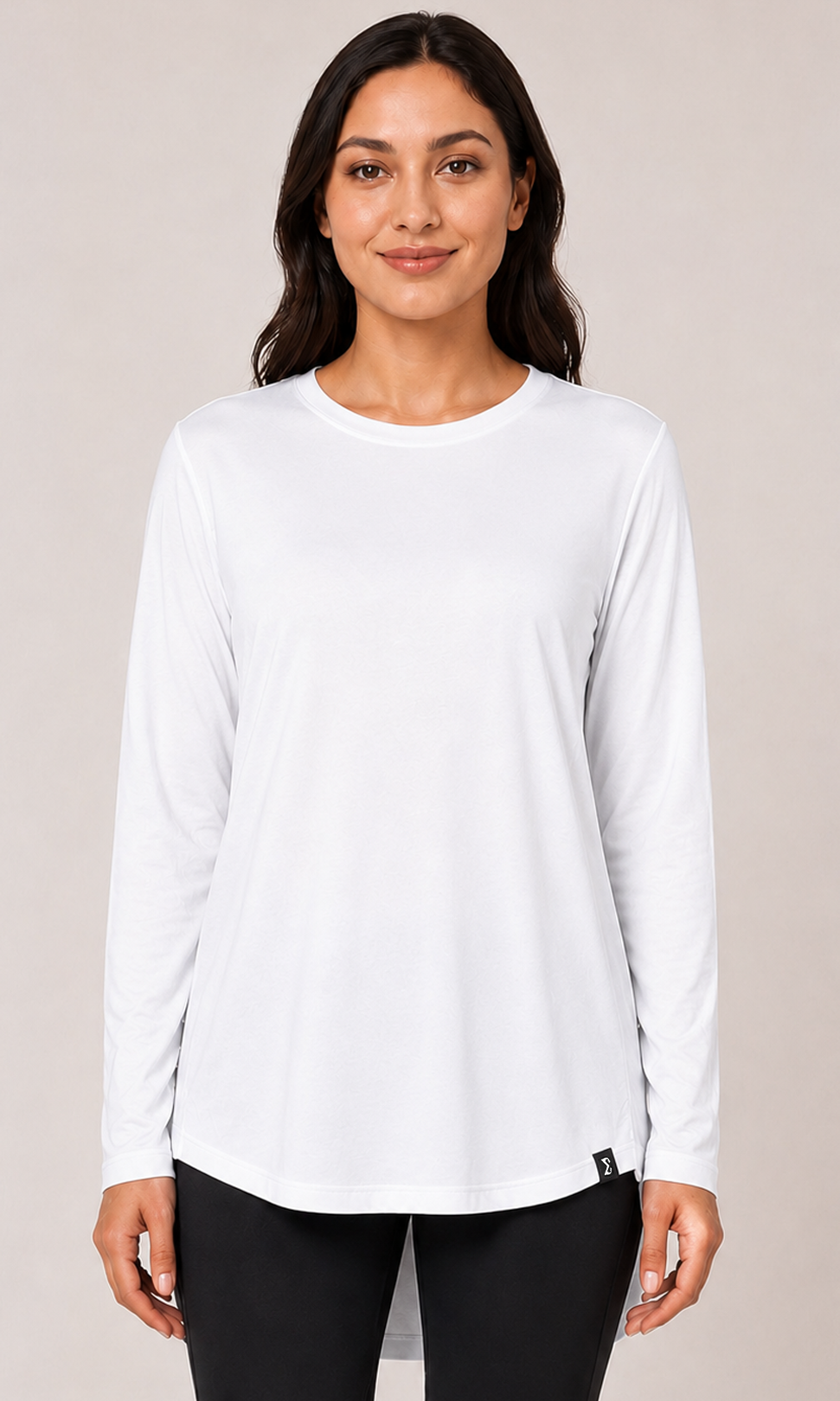 White Extra Comfort Long Sleeve Top - Sigma Fit