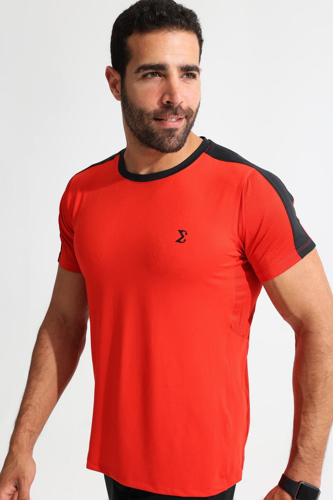 Flame Scarlet Contrast Tee - Sigma Fit