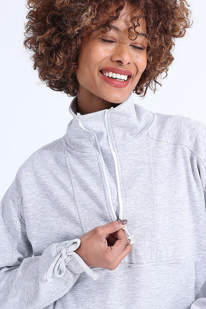 Gray Modal Zip Sweatshirt - Sigma Fit