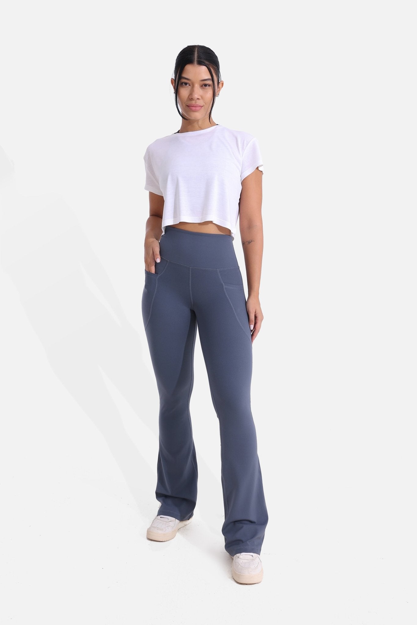 Gray Yoga Flare Pants - Sigma Fit