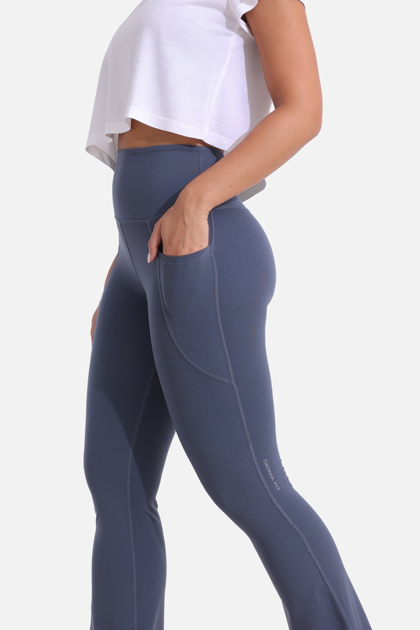 Gray Yoga Flare Pants - Sigma Fit