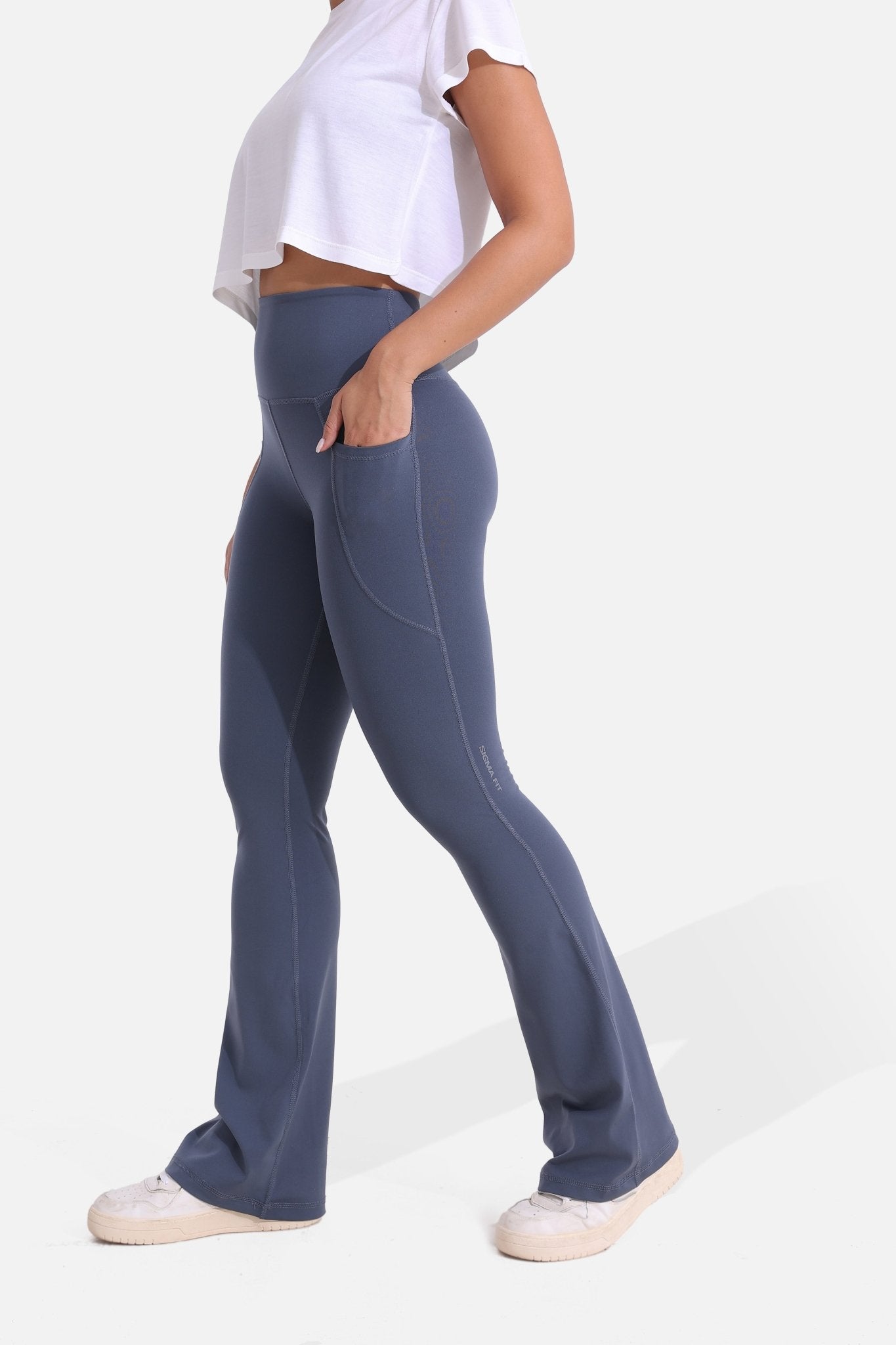 Gray Yoga Flare Pants - Sigma Fit