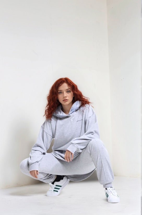 Heather Gray Oversized Hoodie - Sigma Fit