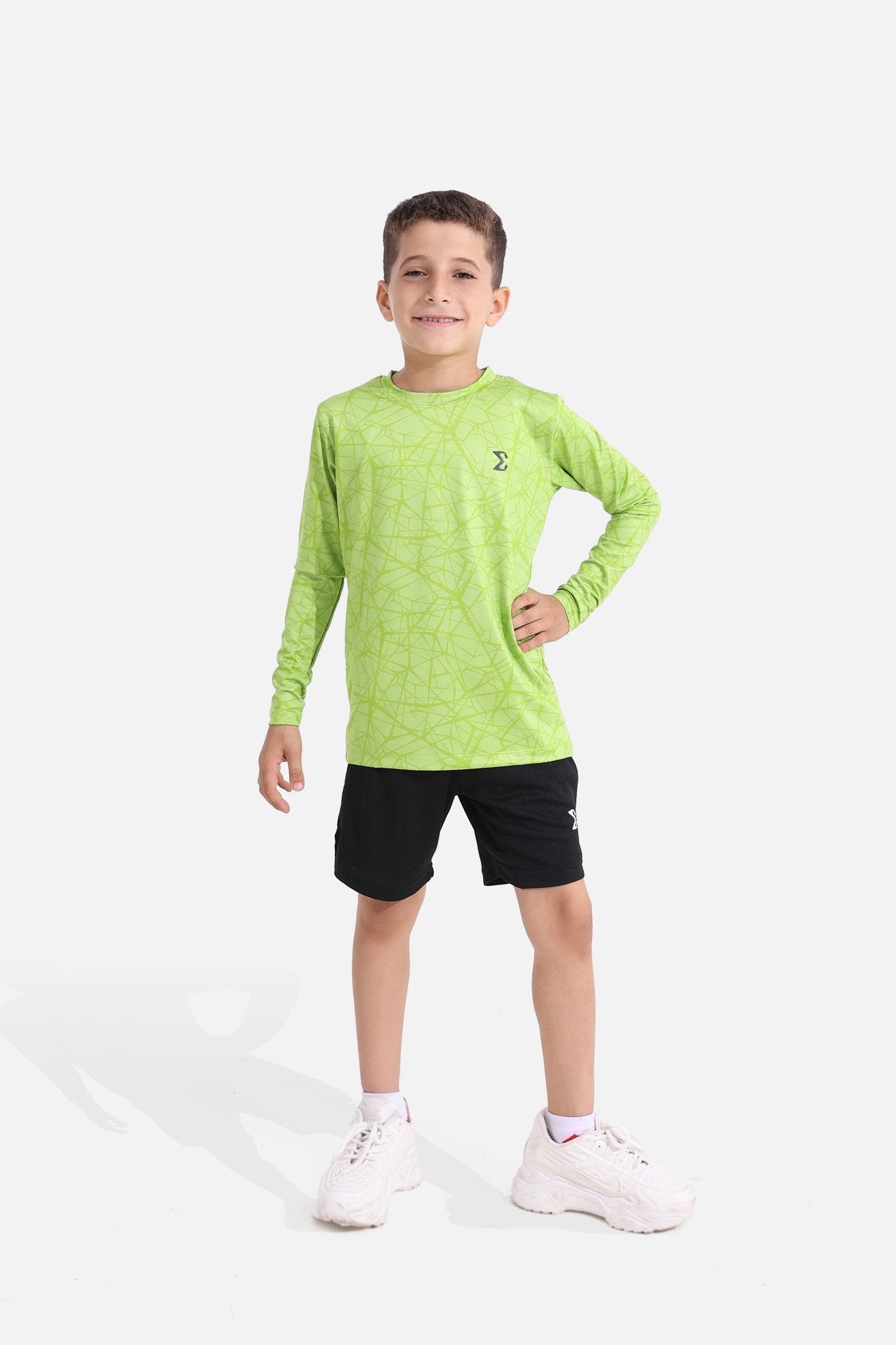 Kids Acid Lime Long Sleeve Tee - Sigma Fit