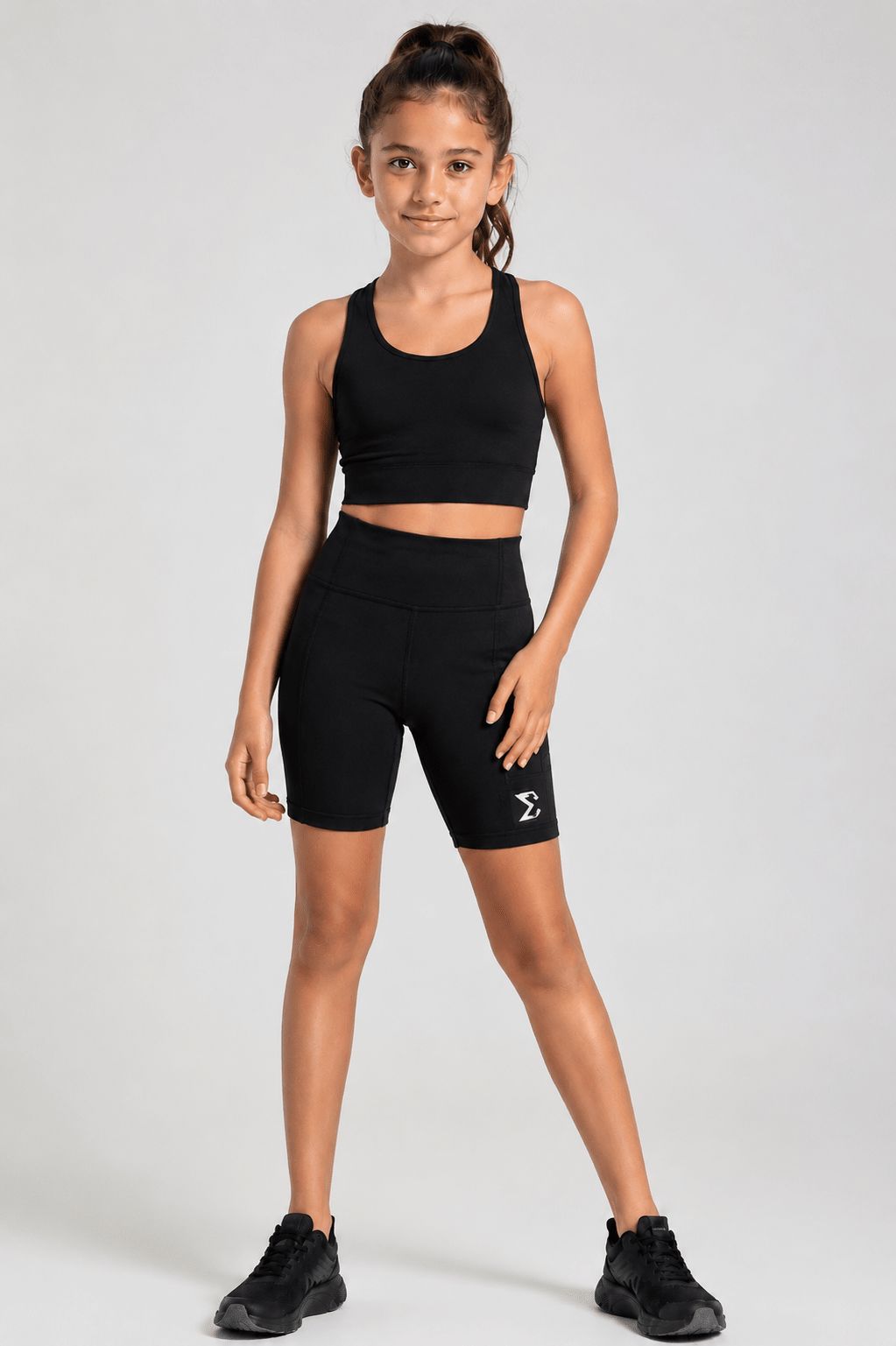 Kids Black Hot Shorts - Sigma Fit