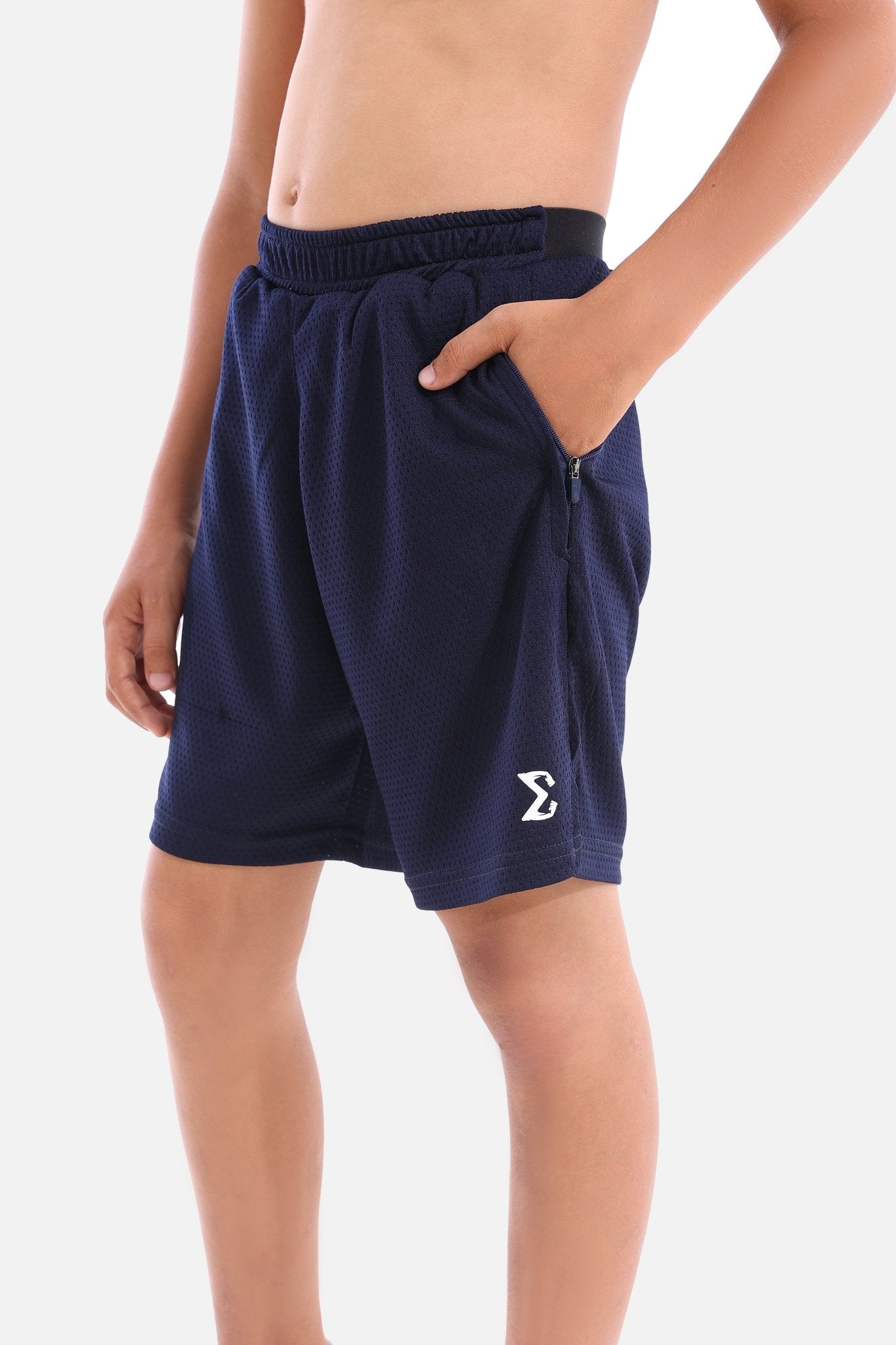 Kids Navy Blue 9 inch Shorts - Sigma Fit