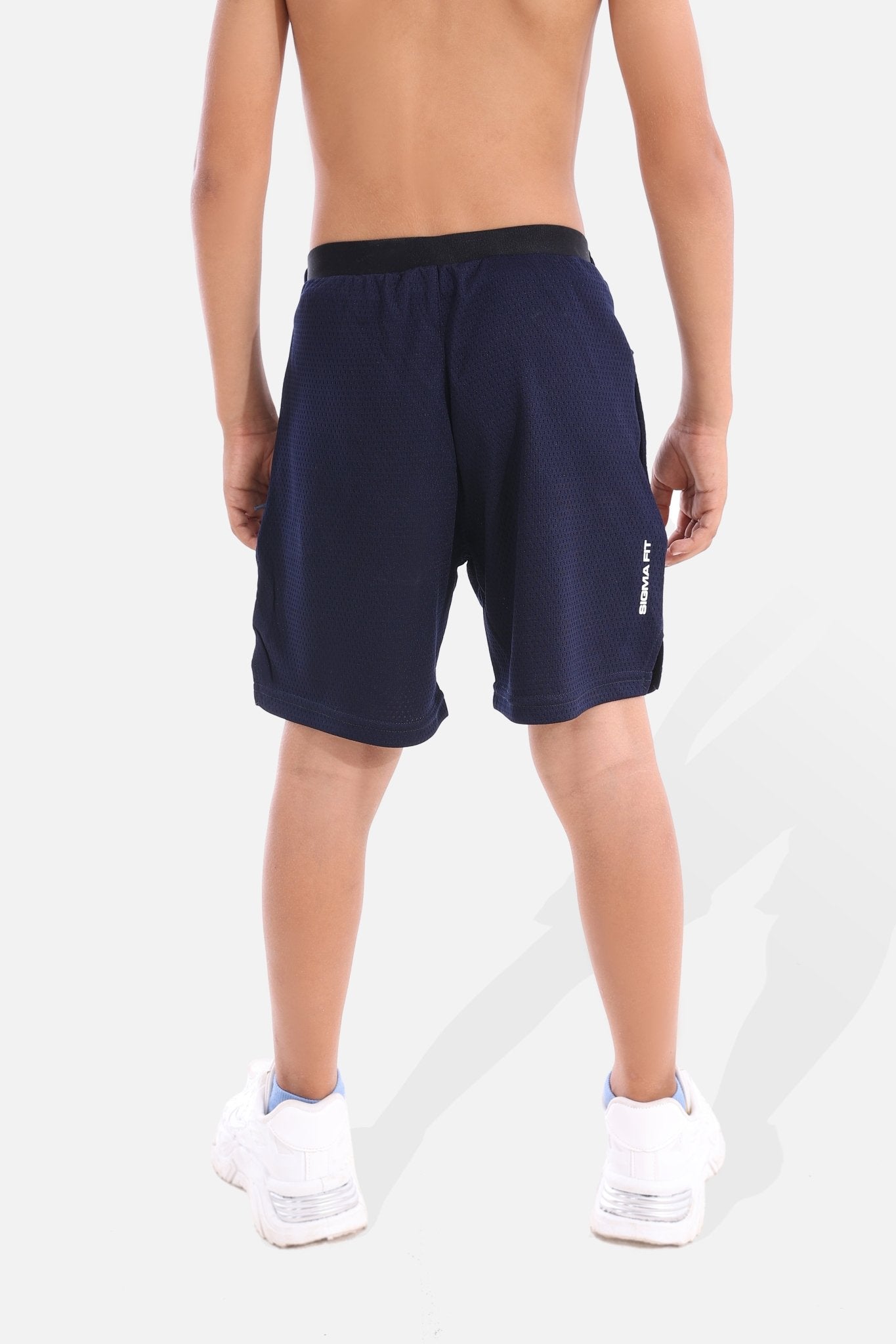 Kids Navy Blue 9 inch Shorts - Sigma Fit