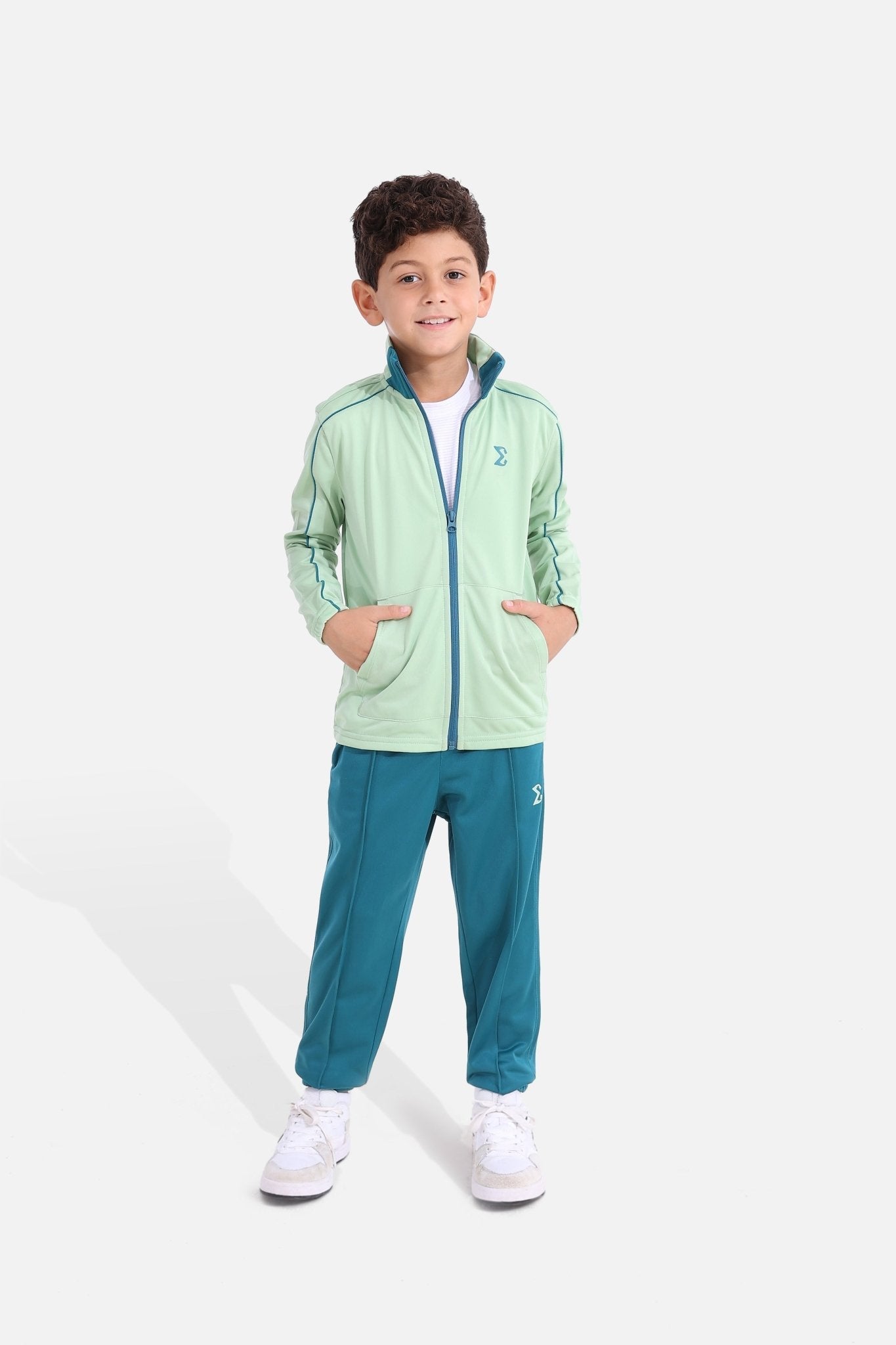 Kids Quiet Green Tracksuit - Sigma Fit