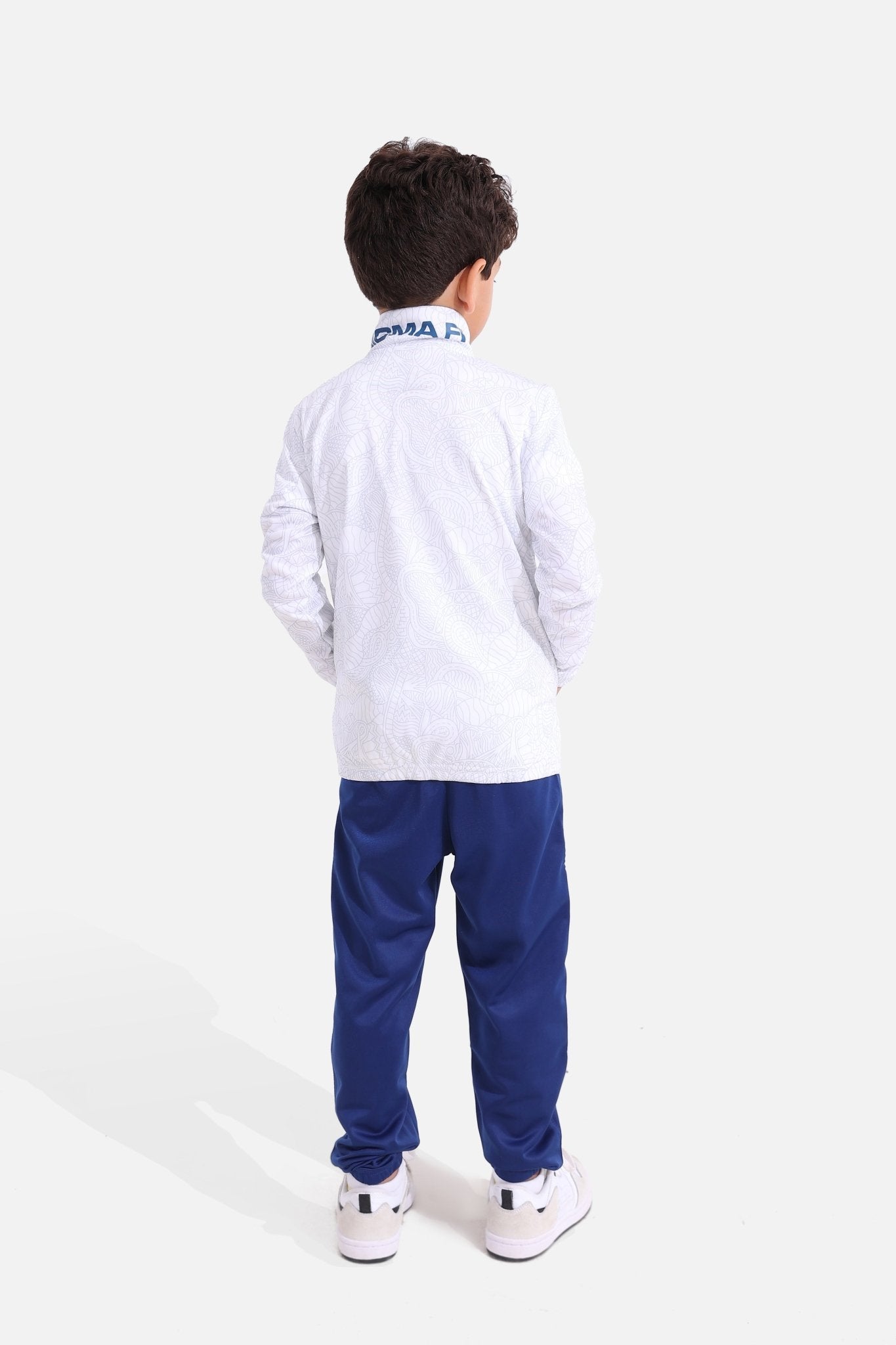 Kids White/Bellwether Tracksuit - Sigma Fit