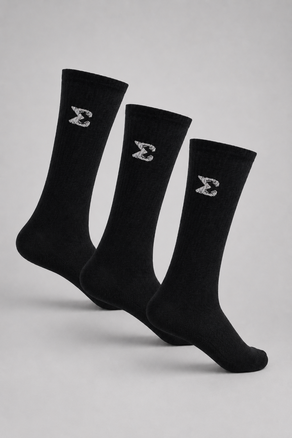 Sigma Crew Socks - Black (Pack of 3 Pairs) - Sigma Fit