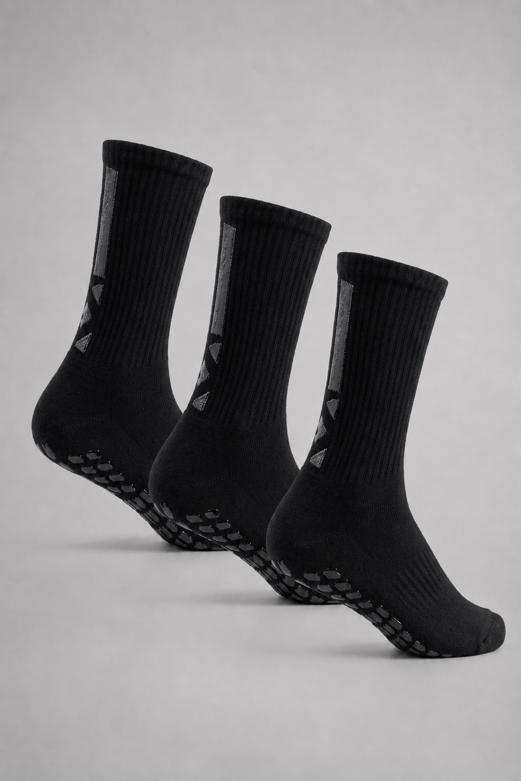 Silicone Crew Socks - Black (Pack of 3 Pairs) - Sigma Fit
