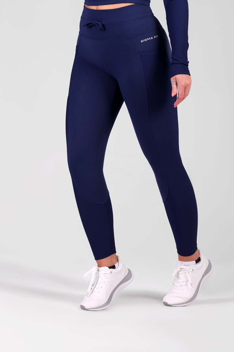 Navy Neo - cord leggings - Sigma Fit