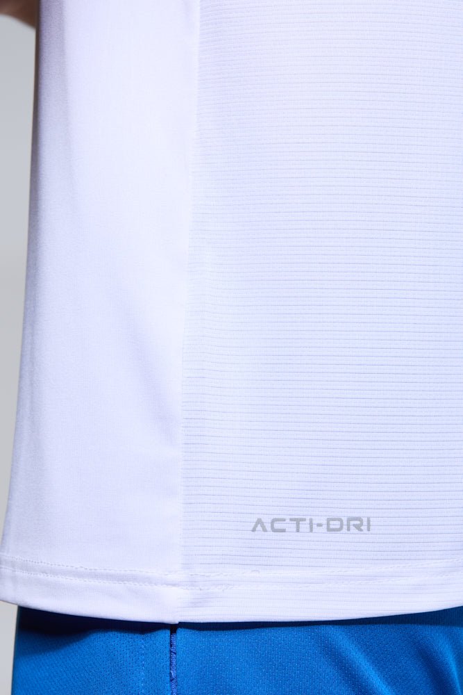 New White Racket Sports Tee - Sigma Fit