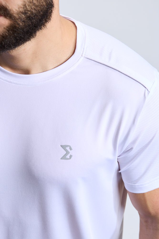 New White Racket Sports Tee - Sigma Fit