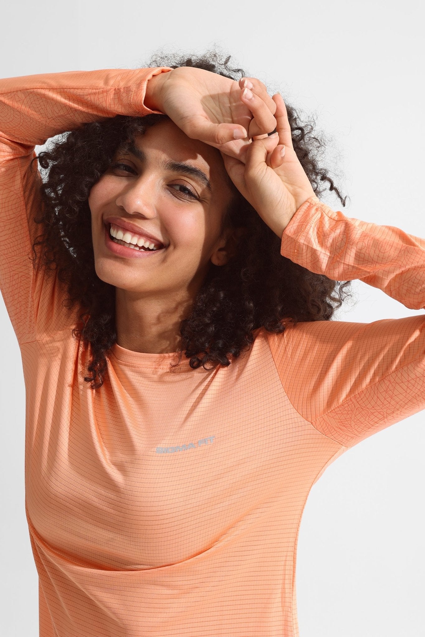 Peach Pink Basic Women Long Sleeve - Sigma Fit