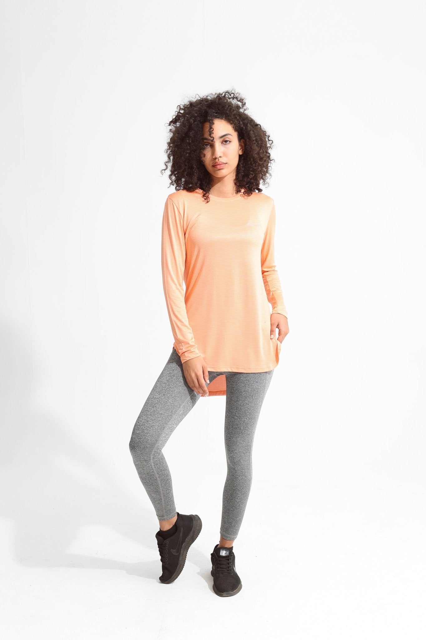 Peach Pink Basic Women Long Sleeve - Sigma Fit