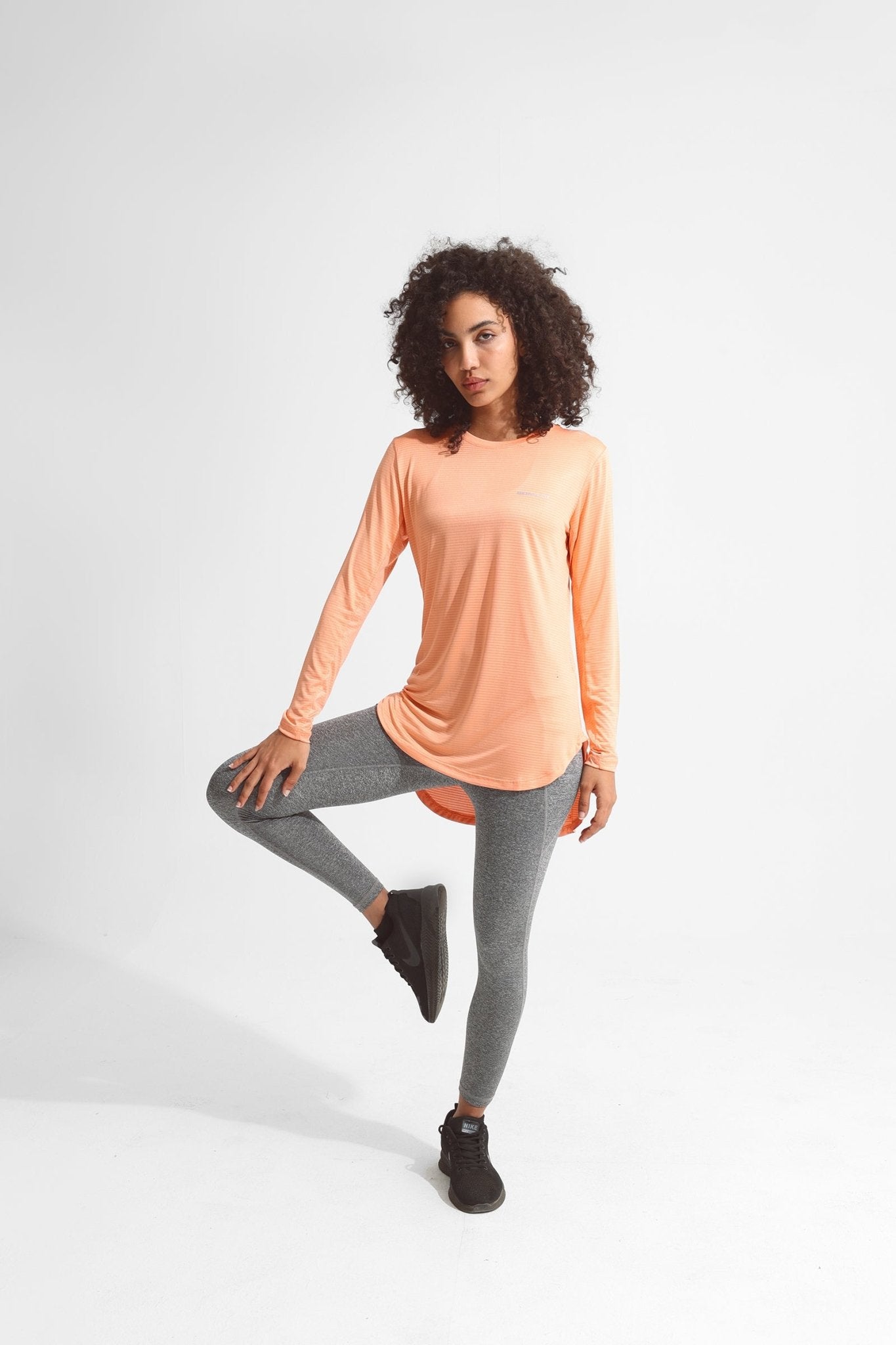 Peach Pink Basic Women Long Sleeve - Sigma Fit