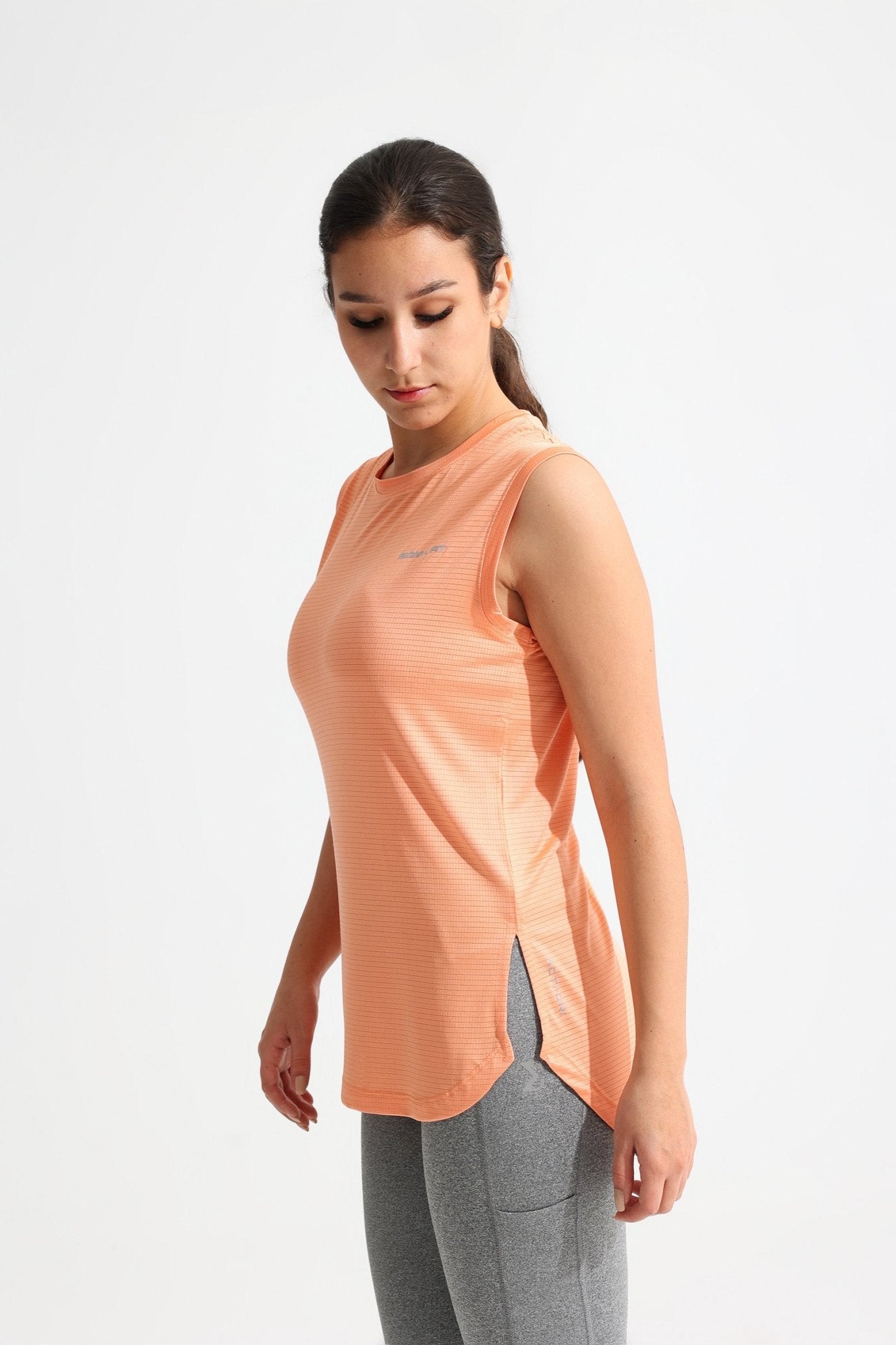 Peach Pink LiteRun Sleeveless Tee - Sigma Fit