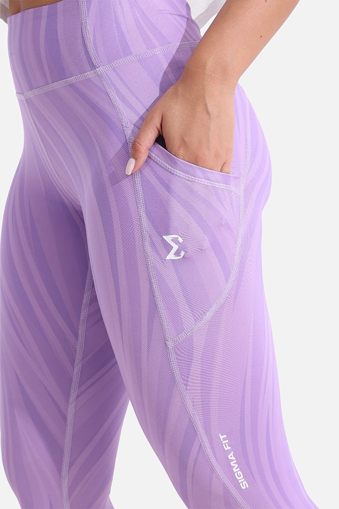 Purple Rose Dynamic Waves Leggings - Sigma Fit