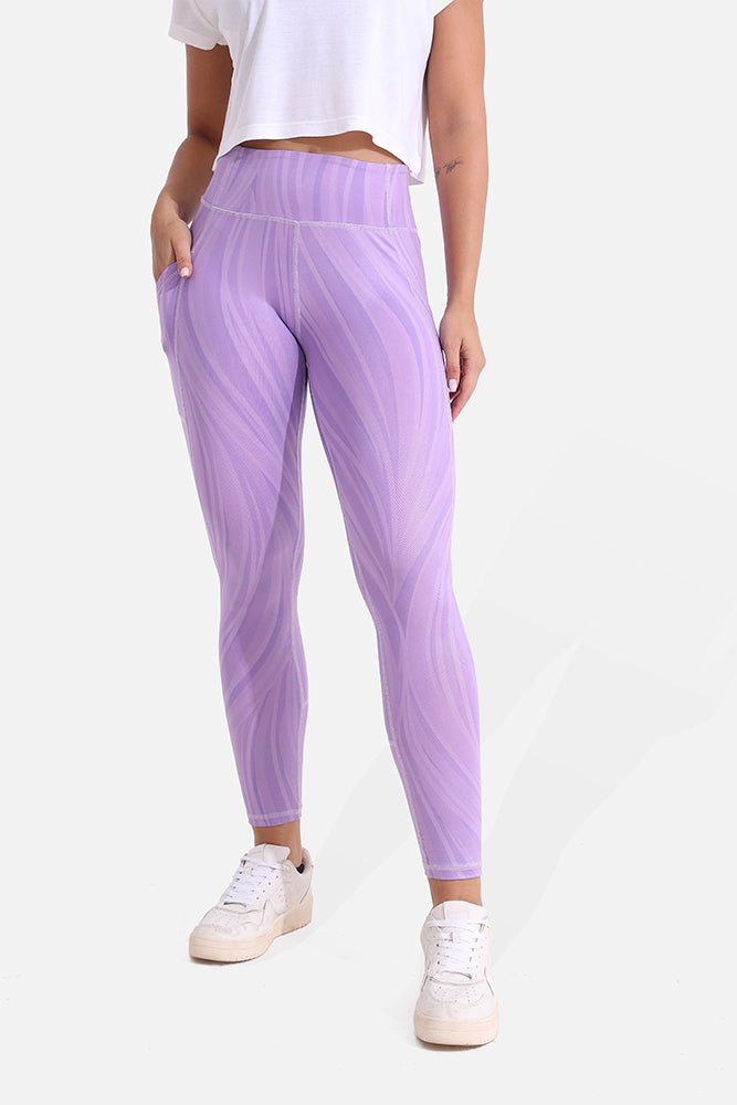 Purple Rose Dynamic Waves Leggings - Sigma Fit