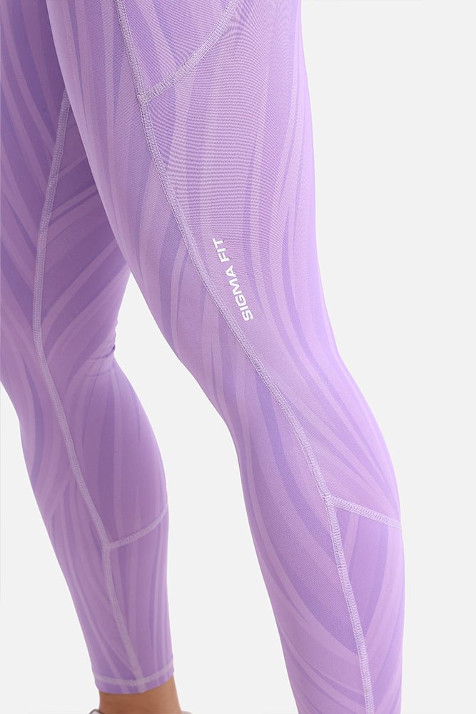 Purple Rose Dynamic Waves Leggings - Sigma Fit