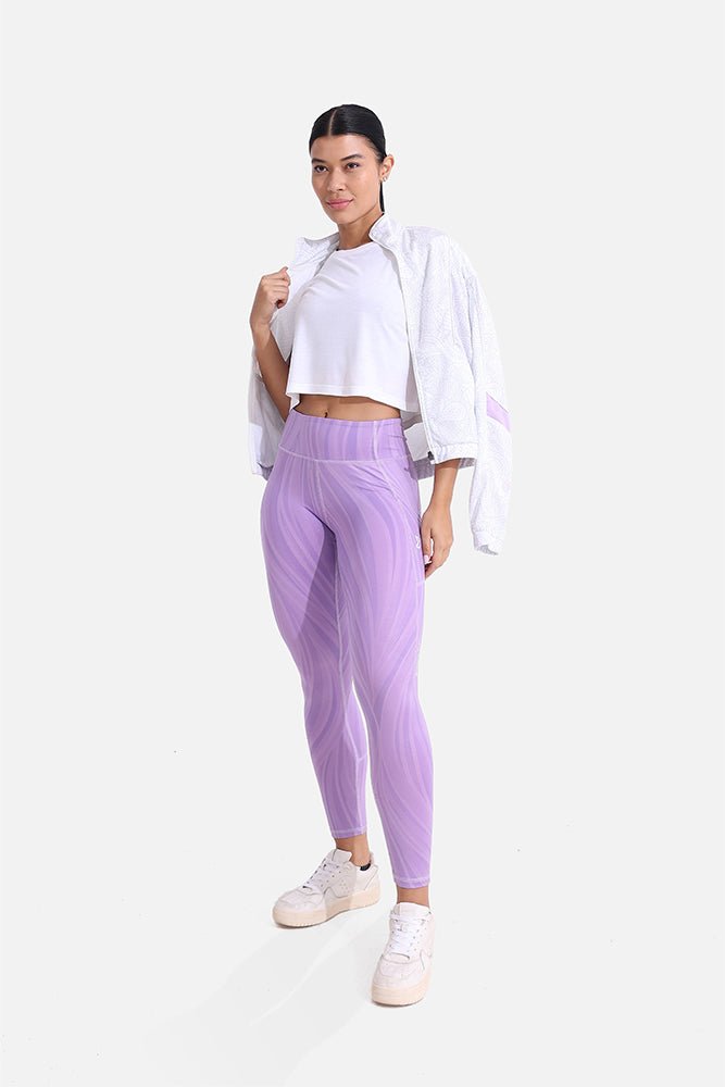 Purple Rose Dynamic Waves Leggings - Sigma Fit