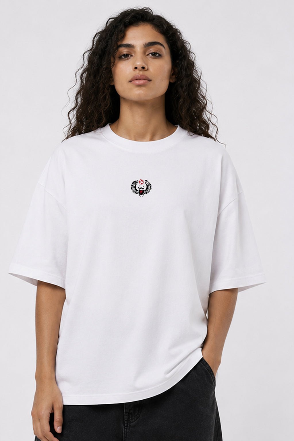 Shanah Egypt Fan Oversized T-Shirt - White - Sigma Fit