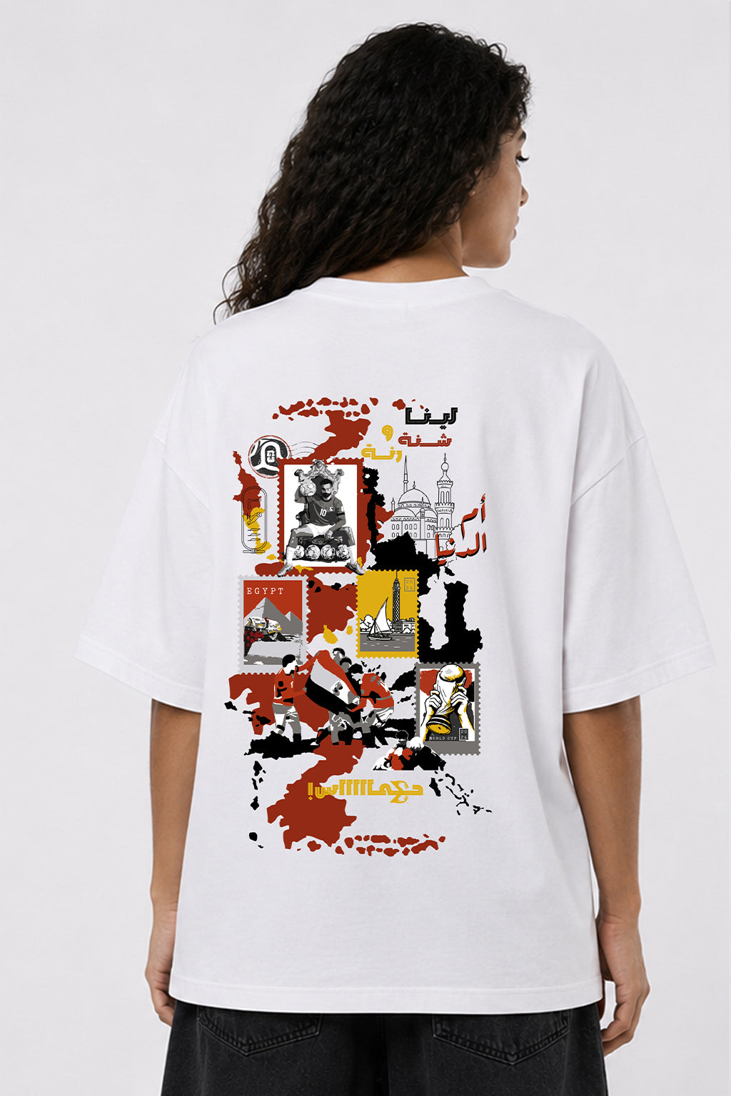 Shanah Egypt Fan Oversized T-Shirt - White - Sigma Fit