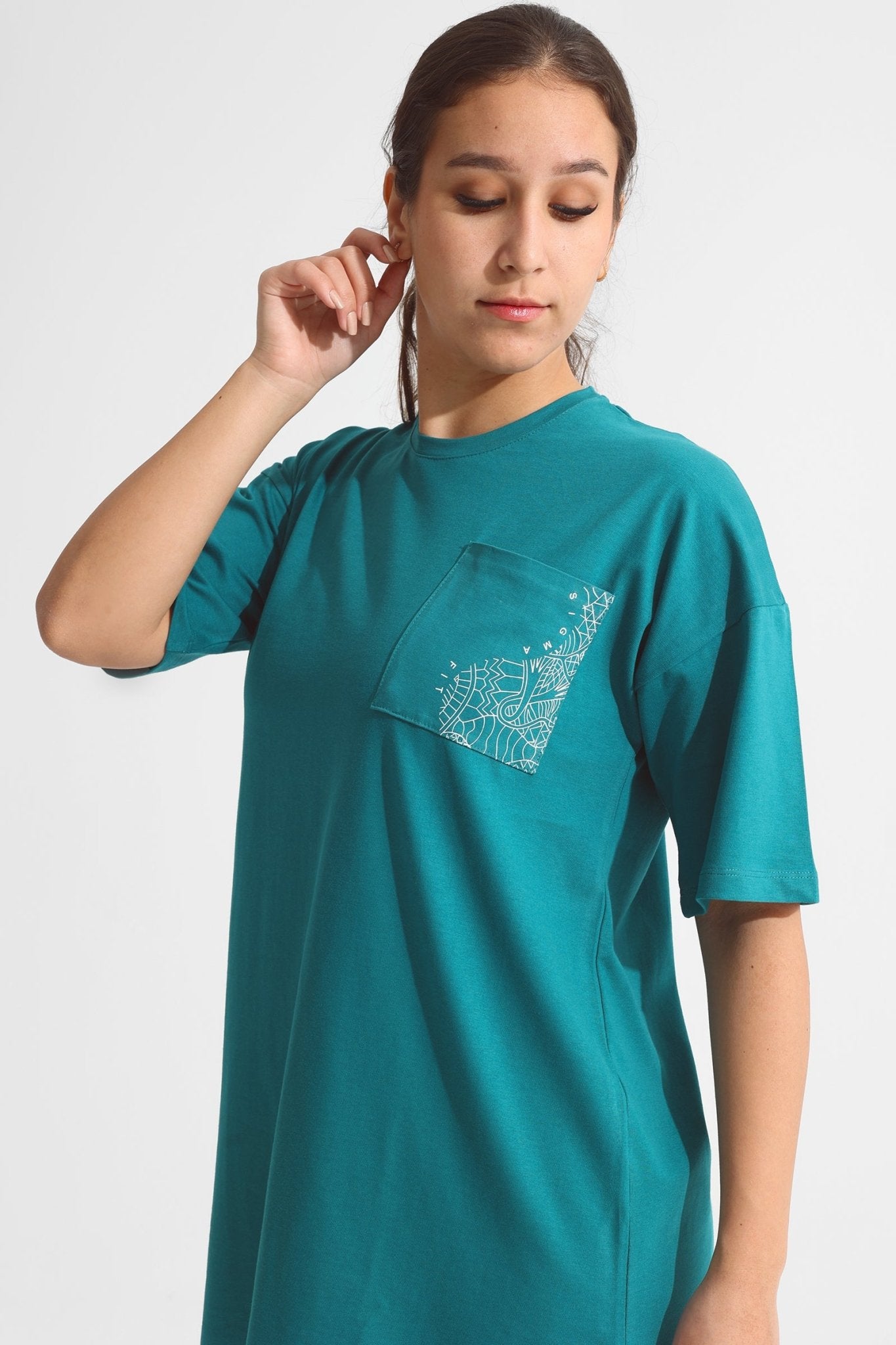 Sigma Fit Oversized Absrtact Tee - Shaded Spruce - Sigma Fit