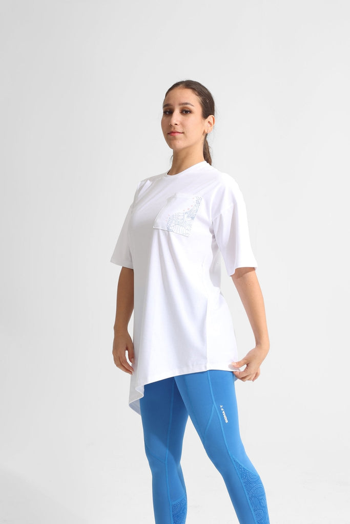Sigma Fit Oversized Absrtact Tee - White - Sigma Fit