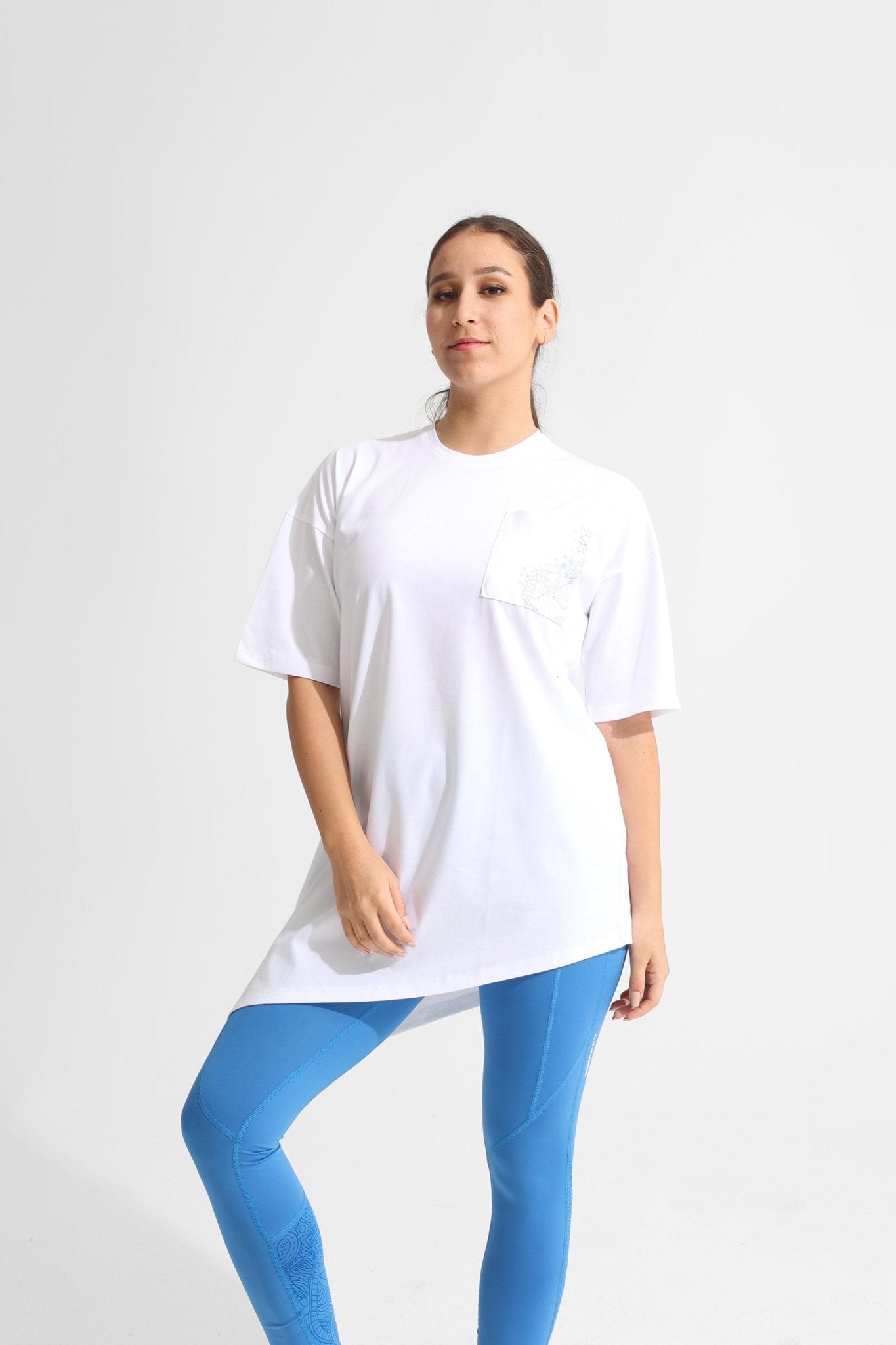 Sigma Fit Oversized Absrtact Tee - White - Sigma Fit