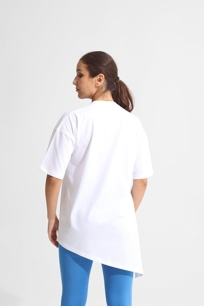 Sigma Fit Oversized Absrtact Tee - White - Sigma Fit