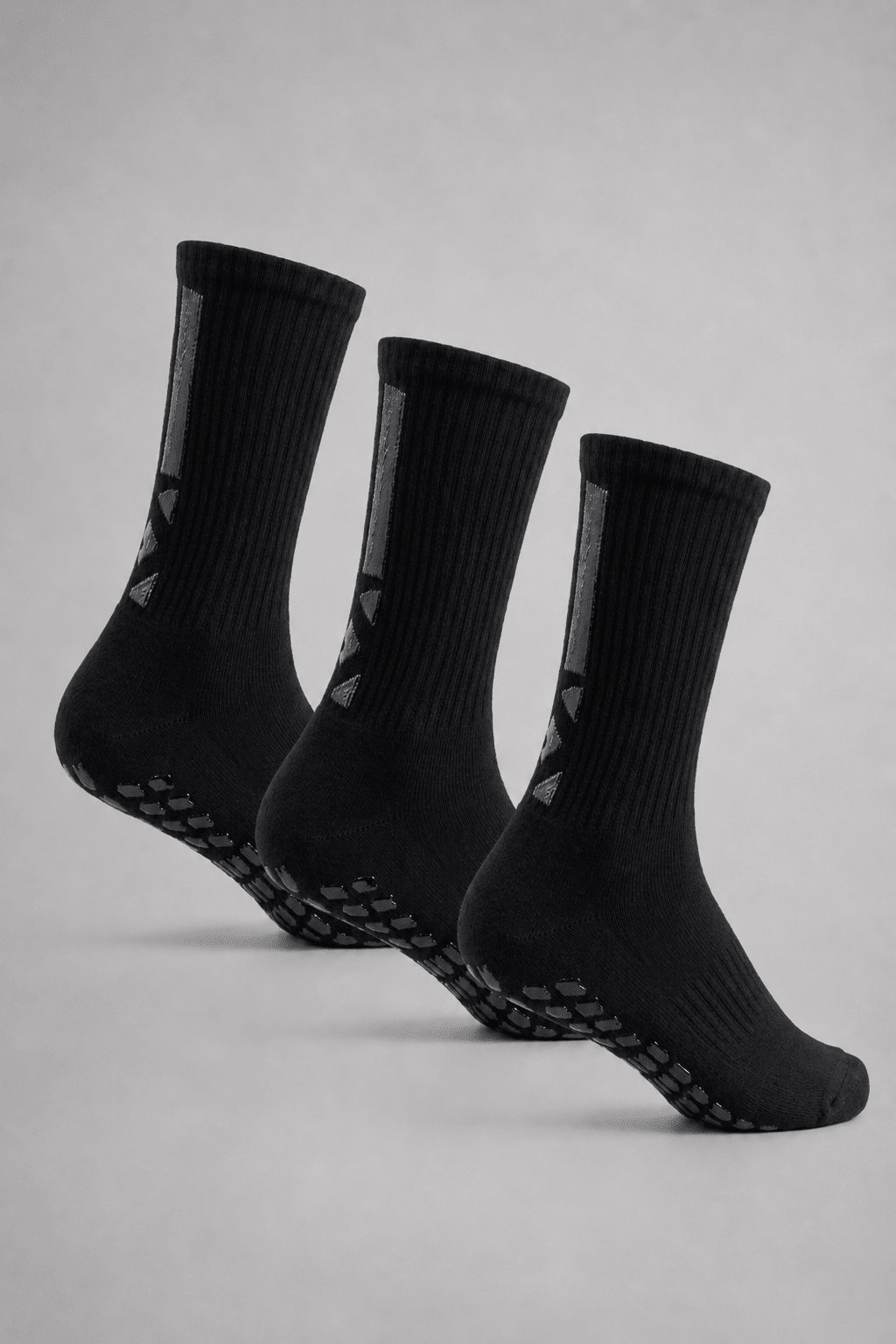 Silicone Crew Socks - Black (Pack of 3 Pairs) - Sigma Fit